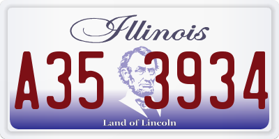 IL license plate A353934
