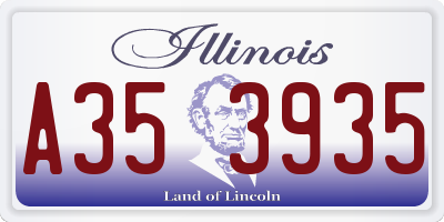 IL license plate A353935