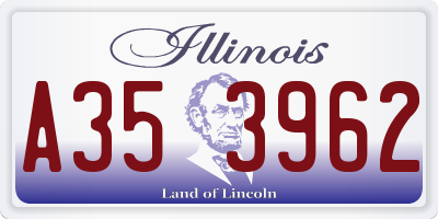 IL license plate A353962