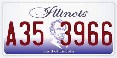 IL license plate A353966