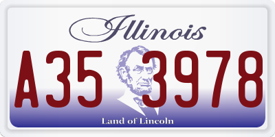 IL license plate A353978