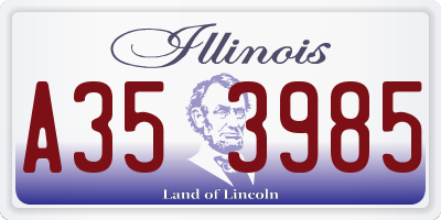 IL license plate A353985