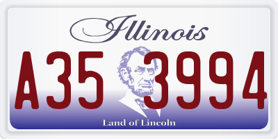 IL license plate A353994