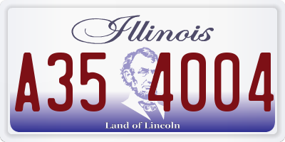 IL license plate A354004