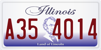 IL license plate A354014