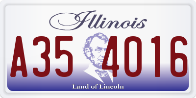 IL license plate A354016