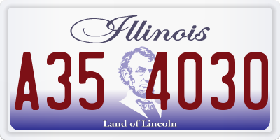 IL license plate A354030