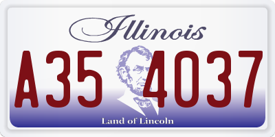 IL license plate A354037