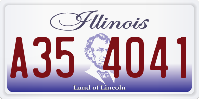IL license plate A354041