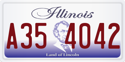 IL license plate A354042