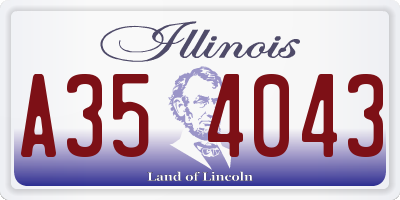 IL license plate A354043