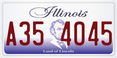 IL license plate A354045