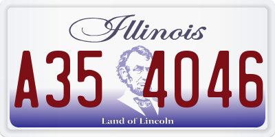 IL license plate A354046