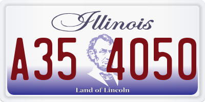 IL license plate A354050