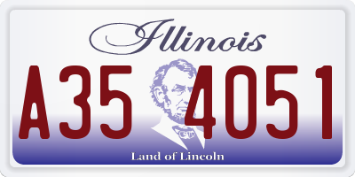 IL license plate A354051