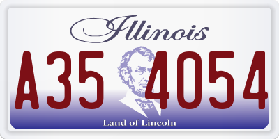 IL license plate A354054