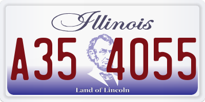 IL license plate A354055