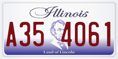 IL license plate A354061