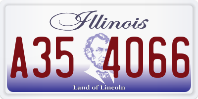 IL license plate A354066