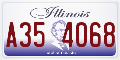 IL license plate A354068