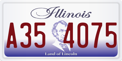 IL license plate A354075