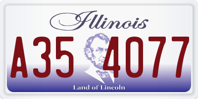 IL license plate A354077