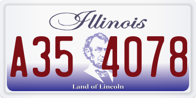 IL license plate A354078