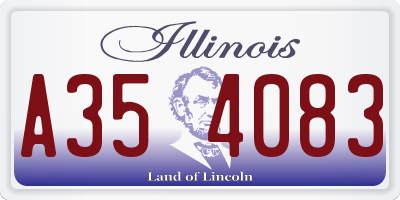IL license plate A354083
