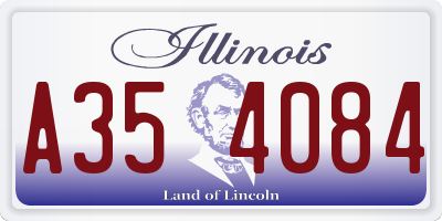 IL license plate A354084