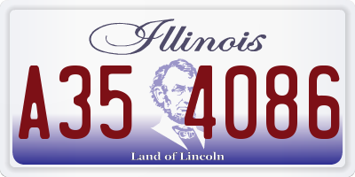 IL license plate A354086