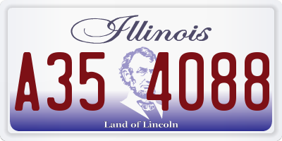 IL license plate A354088