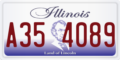 IL license plate A354089