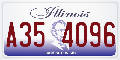 IL license plate A354096