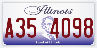 IL license plate A354098