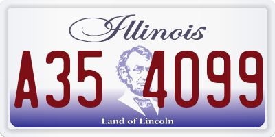 IL license plate A354099