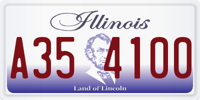 IL license plate A354100