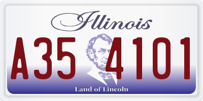 IL license plate A354101