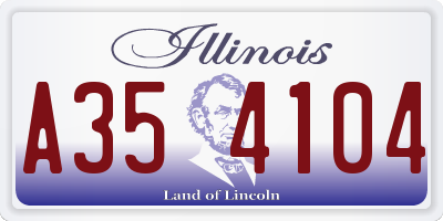 IL license plate A354104