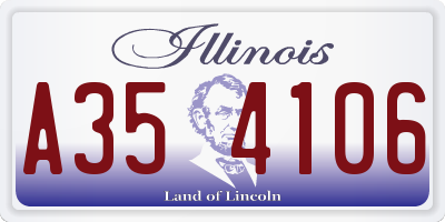 IL license plate A354106