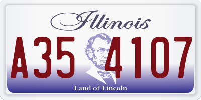 IL license plate A354107