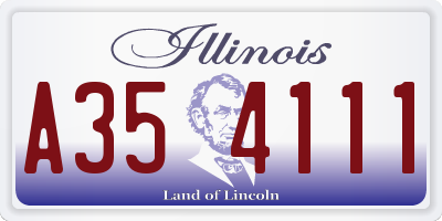 IL license plate A354111