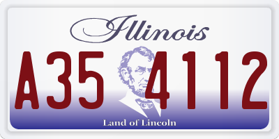 IL license plate A354112