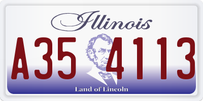 IL license plate A354113