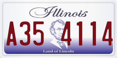 IL license plate A354114