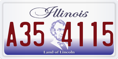 IL license plate A354115
