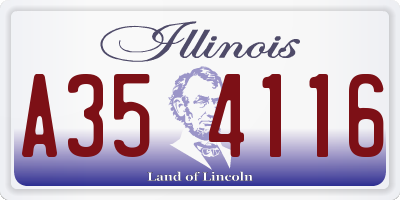 IL license plate A354116