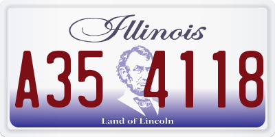 IL license plate A354118