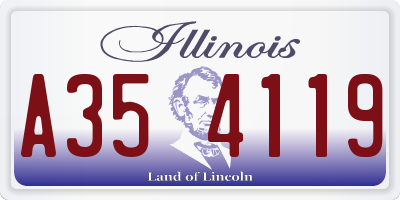 IL license plate A354119