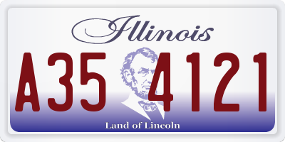 IL license plate A354121