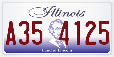 IL license plate A354125
